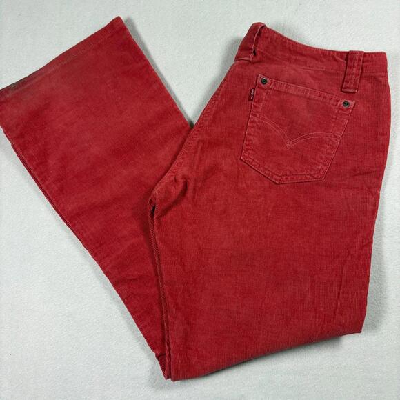 Levi’s 520 Too Superlow Stretch Corduroy Pants Womens 13 Red Y2K Low Rise - Picture 2 of 10